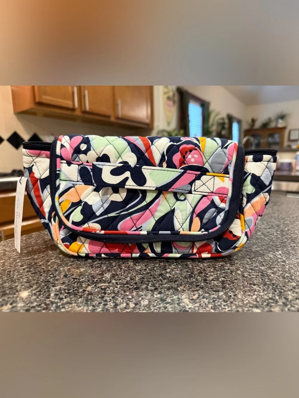 Vera Bradley Quilted Cosmetic Clutch - Navy Multi Floral